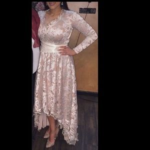 Bridal shower high low lace dress